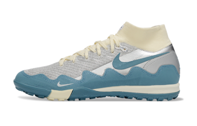 Men's Nike Air Zoom Mercurial Superfly 10 Elite TF Artificial Turf High-Tops Football Shoes - Blue/Ocean Breeze/Misty Gray