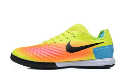Men's Nike MagistaX Finale 2 IC Indoor & Futsal Low-Tops Football Shoes - Yellow/Neon Green/Fiery Orange