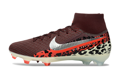 Men's Nike Air Zoom Mercurial Superfly 10 Elite FG Firm Ground High-Tops Football Boots - Maroon/Scarlet Blaze/Crimson Spice