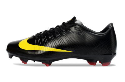 Men's CR7 x Nike Air Zoom Mercurial Vapor 16 Elite FG Firm Ground Low-Tops Football Boots - Black/Sunshine Yellow/Crimson Red