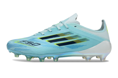 Men's Adidas F50 Elite FG Firm Ground Low-Tops Football Boots - Aqua/Neon Yellow/White
