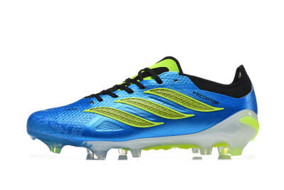 Men's Adidas Predator 26 Elite FG Firm Ground Low-Tops Football Boots - Blue/Neon Green/Black