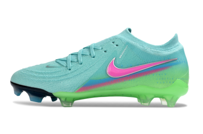 Men's Nike Phantom GX 2 Elite FG Firm Ground Low-Tops Football Boots - Aqua/Neon Green/Fuchsia