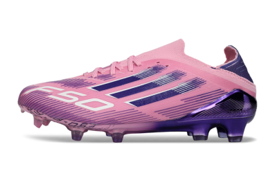 Men's Adidas F50 Elite FG Firm Ground Low-Tops Football Boots - Pink/Vibrant Pink/Dark Purple
