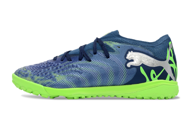 Men's Puma Future 8 Ultimate TF Artificial Turf Low-Tops Football Shoes - Blue/Lime Green/Navy Blue