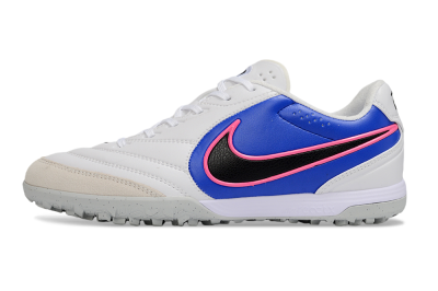 Men's Nike Tiempo Legend 11 Elite TF Artificial Turf Low-Tops Football Shoes - White/Electric Blue/Neon Pink