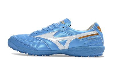 Men's Mizuno Morelia Neo 4 TF Artificial Turf Low-Tops Football Shoes - Blue/Sky Blue/White