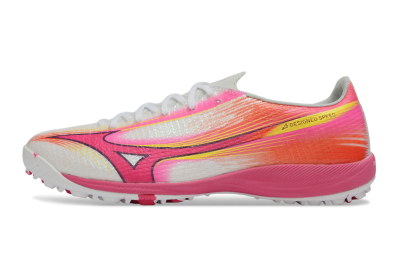 Men's Mizuno Alpha 3 Elite TF Artificial Turf Low-Tops Football Shoes - Pink/Vibrant Pink/Neon Orange