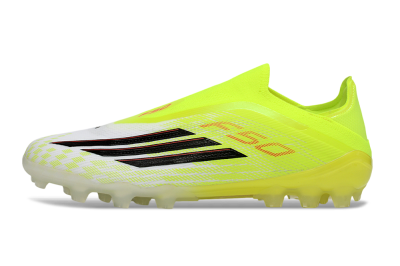 Unisex Adidas F50 Elite Laceless AG Artificial Grass Low-Tops Football Boots - Yellow/Electric Lime/Black