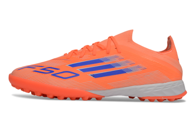 Unisex Adidas F50 Elite TF Artificial Turf Low-Tops Football Shoes - Orange/Vibrant Blue/Cool Gray
