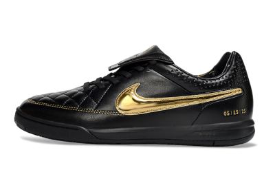 Men's Nike Tiempo Legend SE IC Indoor & Futsal Low-Tops Football Shoes - Black/Gold Accent/Classic Black