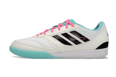 Men's Adidas Top Sala Competition IC Indoor & Futsal Low-Tops Football Shoes - White/Aqua Breeze/Hot Pink