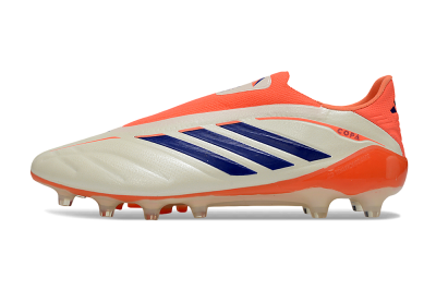 Men's Adidas Copa Pure 4 Elite Laceless FG Firm Ground Low-Tops Football Boots - Orange/Vibrant Orange/Deep Blue