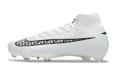 Unisex Nike Air Zoom Mercurial Superfly 10 Elite FG Firm Ground High-Tops Football Boots - White/Black/Blue