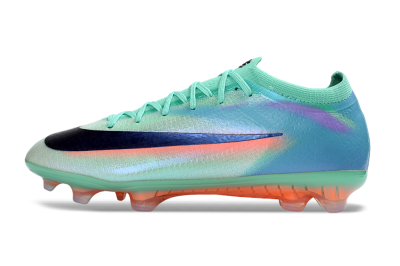 Men's Nike Air Zoom Mercurial Varpor 17 Elite FG Firm Ground Low-Tops Football Boots - Green/Electric Blue/Flame Orange