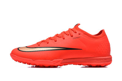 Unisex Nike Air Zoom Mercurial Varpor 17 Elite TF Artificial Turf Low-Tops Football Shoes - Red/Bright Red/Gold Accent