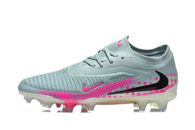 Unisex Nike Phantom 6 Elite Low FG Firm Ground Low-Tops Football Boots - Gray/Neon Pink/Phantom Black