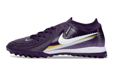 Men's Nike Phantom GX 2 Elite TF Artificial Turf Low-Tops Football Shoes - Purple/Deep Violet/Metallic Gold