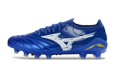 Men's Mizuno Morelia Neo 3 FG Firm Ground Low-Tops Football Boots - Blue/Electric Blue/White
