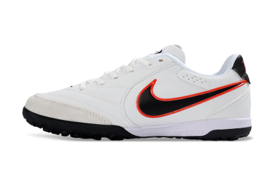 Men's Nike Tiempo Legend 11 Elite TF Artificial Turf Low-Tops Football Shoes - White/Electric Orange/Black