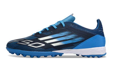 Unisex Adidas F50 Pro TF Artificial Turf Low-Tops Football Shoes - Blue/Electric Blue/Deep Navy