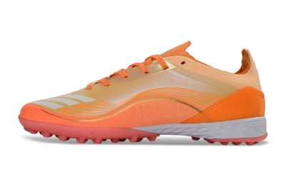 Unisex Messi x Adidas F50 Pro TF Artificial Turf Low-Tops Football Shoes - Orange/Coral Blaze/Pink Burst