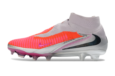 Unisex Nike Phantom 6 Elite High FG Firm Ground Low-Tops Football Boots - Pink/Vibrant Neon/Soft Silver