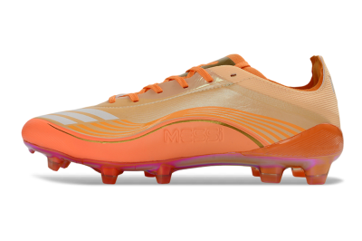 Unisex Messi x Adidas F50 Elite FG Firm Ground Low-Tops Football Boots - Orange/Coral Blaze/Golden Shine