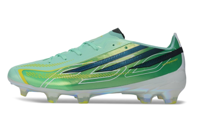 Unisex Adidas F50 Hyperfast Elite FG Firm Ground Low-Tops Football Boots - Green/Mint Green/Iridescent Teal