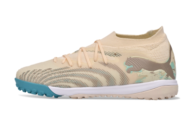  Puma Future 9 Ultimate TF Artificial Turf Low-Tops Football Shoes - Beige/Oatmeal/Teal