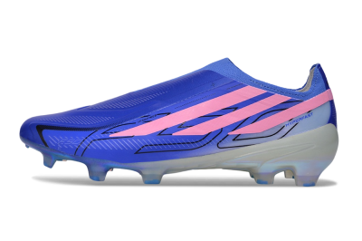 Unisex Adidas F50 Hyperfast Elite Laceless FG Firm Ground Low-Tops Football Boots - Blue/Lucid Blue/Stellar Coral