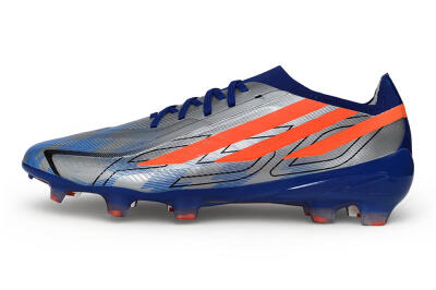 Unisex Adidas F50 Hyperfast Elite Laceless FG Firm Ground Low-Tops Football Boots - Silver/Lucid Blue/Solar Red