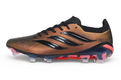 Unisex Adidas Predator 26 Elite FG Firm Ground Low-Tops Football Boots - Bronze/Metallic Bronze/Core Black