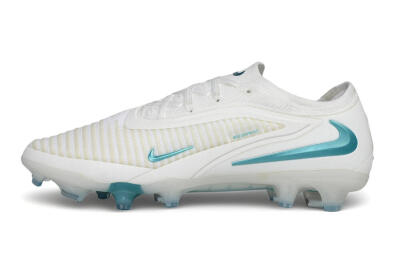 Men's Nike Phantom 6 Elite Low FG Firm Ground Low-Tops Football Boots - White/Summit White/Baltic Blue