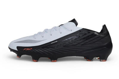 Unisex Adidas F50 Hyperfast Evo FG Firm Ground Low-Tops Football Boots - White/Core Black/Solar Red