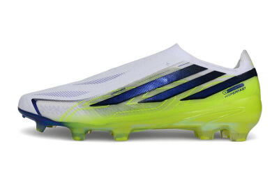 Unisex Adidas F50 Hyperfast Elite Laceless FG Firm Ground Low-Tops Football Boots - White/White/Solar Yellow