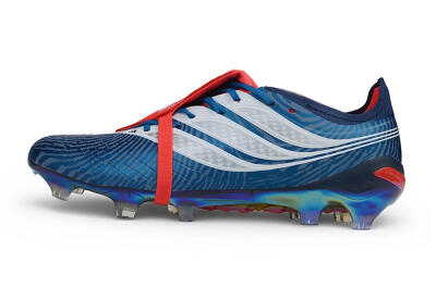Men's Adidas Predator 26 Elite Fold-Over Tongue FG Firm Ground Low-Tops Football Boots - Blue/Collegiate Royal/Solar Red