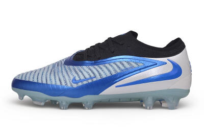 Unisex Nike Phantom 6 Elite Low FG Firm Ground Low-Tops Football Boots - Blue/Royal Blue/Metallic Silver