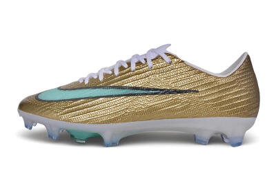 Unisex Nike Air Zoom Mercurial Superfly 11 Elite FG Firm Ground Low-Tops Football Boots - Gold/Metallic Gold/Mint Green