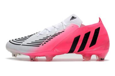 Men's Adidas Predator Edge.1 Low FG Firm Ground Low-Tops Football Boots - White/Pink