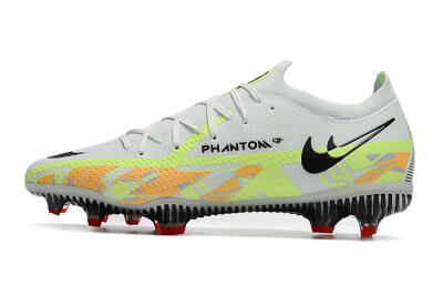 Men's Nike Phantom GT 2 Elite FG Firm Ground Low-Tops Football Boots - White/Green