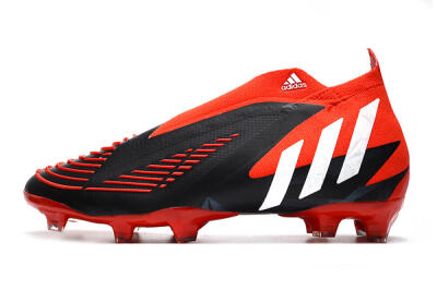 Men's Adidas Predator Edge Geometric+ FG Firm Ground High-Tops Football Boots - Red/Black/White