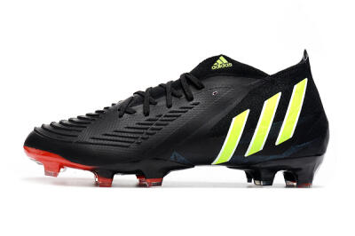 Men's Adidas Predator Edge Geometric.1 FG Firm Ground Low-Tops Football Boots - Black/Yellow/Red