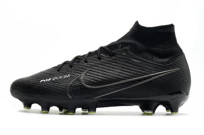 Men's Nike Air Zoom Mercurial Superfly 9 Elite AG Artificial Grass High-Tops Football Boots - Black/Green