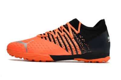 Men's Puma Future Z 1.3 Teazer TF Artificial Turf Low-Tops Football Shoes - Orange/Black
