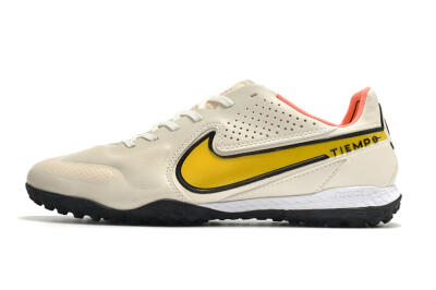 Men's Nike Tiempo Legend 9 Pro TF Artificial Turf Low-Tops Football Shoes - White/Yellow