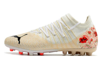 Men's Puma Future Z 1.3 Instinct MG Multi Ground Low-Tops Football Boots - White/Gold/RED