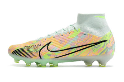 Unisex Nike Air Zoom Mercurial Superfly 9 Elite AG Artificial Grass High-Tops Football Boots - Green/Orange