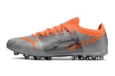 Men's Puma Ultra 1.4 MG Multi Ground Low-Tops Football Boots - Silver/Orange