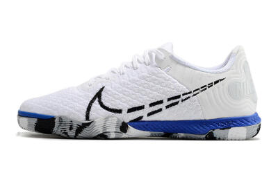 Men's Nike Reactgato IC Futsal/Indoor Low-Tops Football Shoes - White/Black/Blue